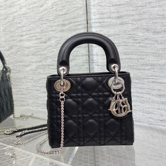 mini lady 17cm black calfskin shw