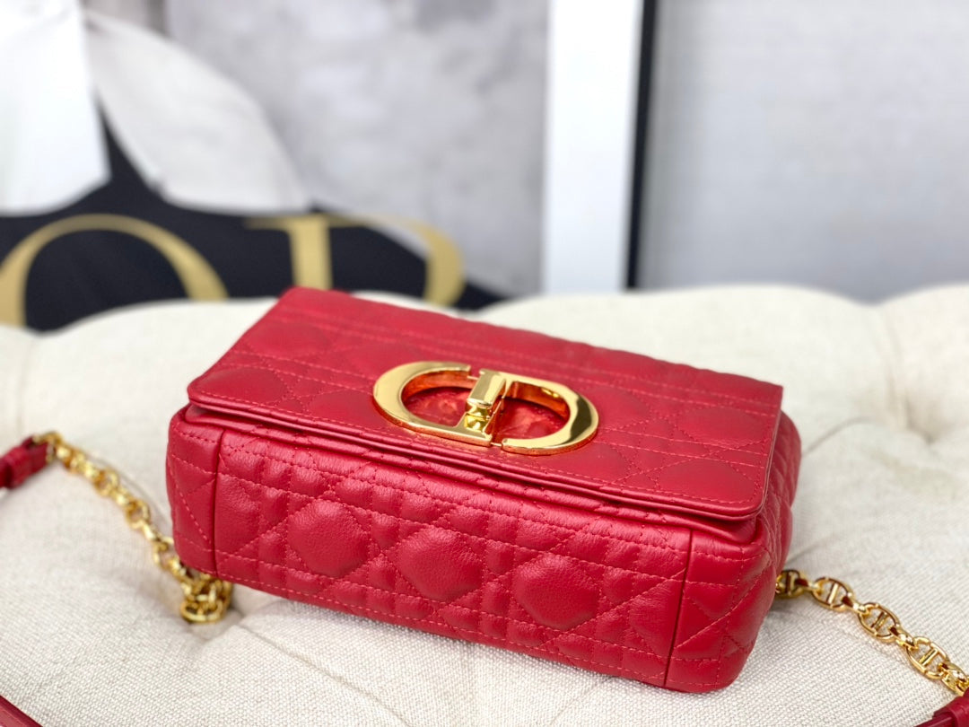 SMALL CARO BAG 20 RED CALFSKIN