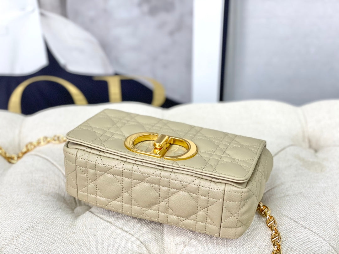 SMALL CARO BAG 20 PALE YELLOW CALFSKIN