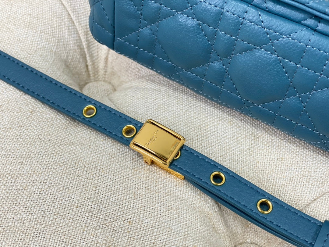 SMALL CARO BAG 20 OCEAN BLUE CALFSKIN