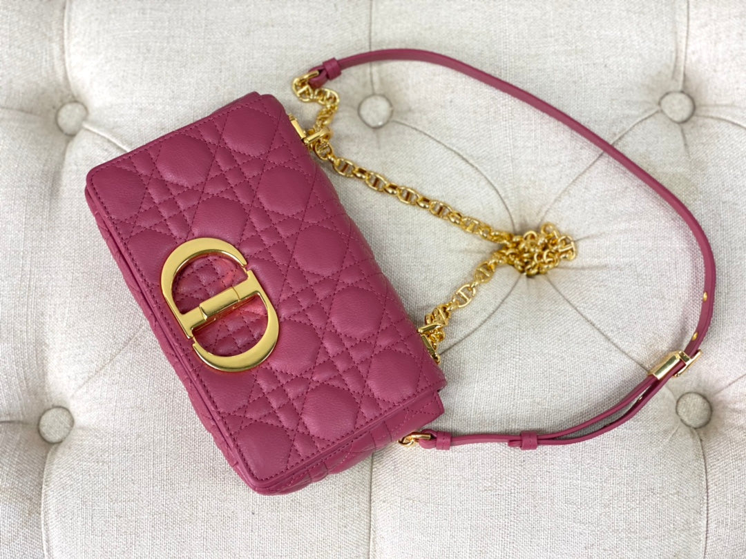 SMALL CARO BAG 20 DARK PINK CALFSKIN