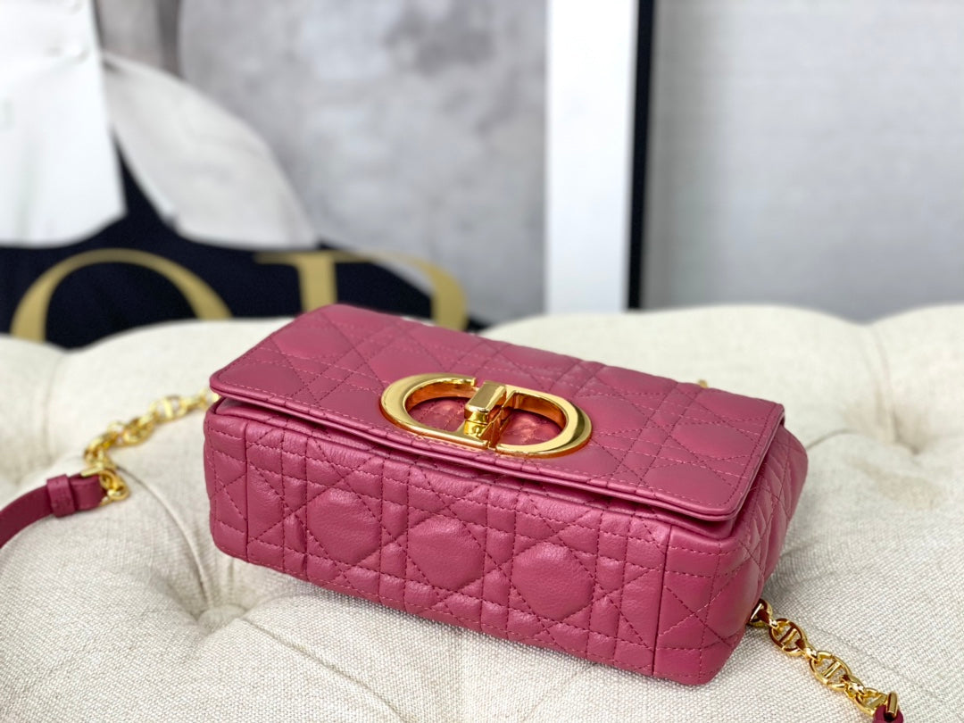 SMALL CARO BAG 20 DARK PINK CALFSKIN