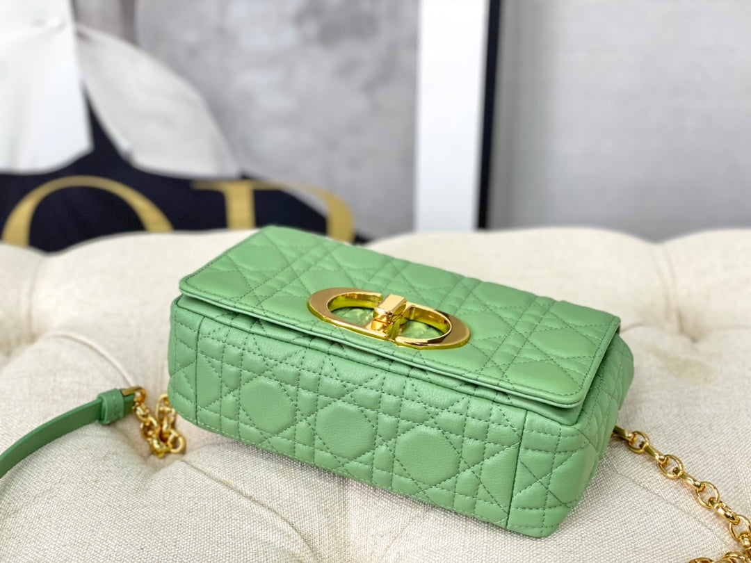 SMALL CARO BAG 20 LIGHT GREEN CALFSKIN