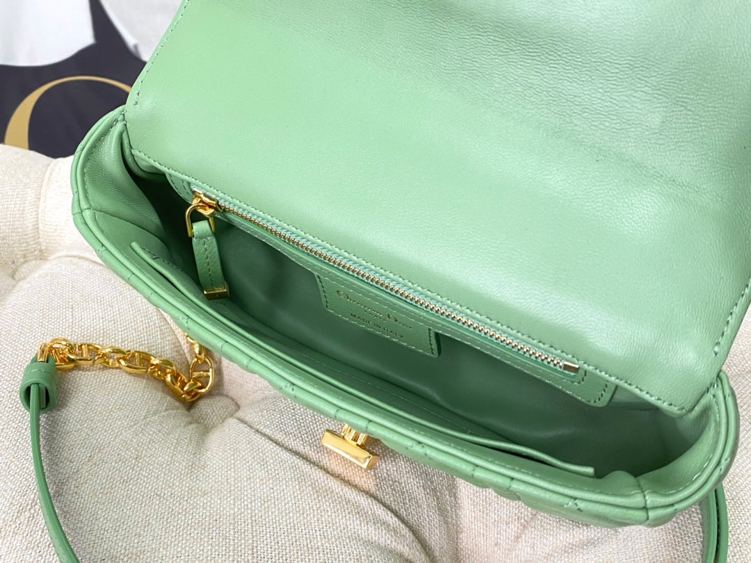 SMALL CARO BAG 20 LIGHT GREEN CALFSKIN