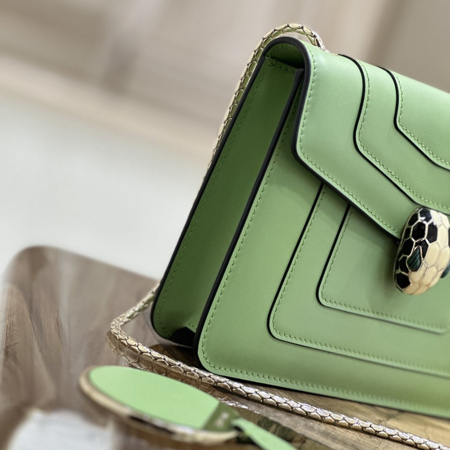 SERPENT FOREVER CROSSBODY 20CM BAG GREEN CALFSKIN 1 COMPARTMENT