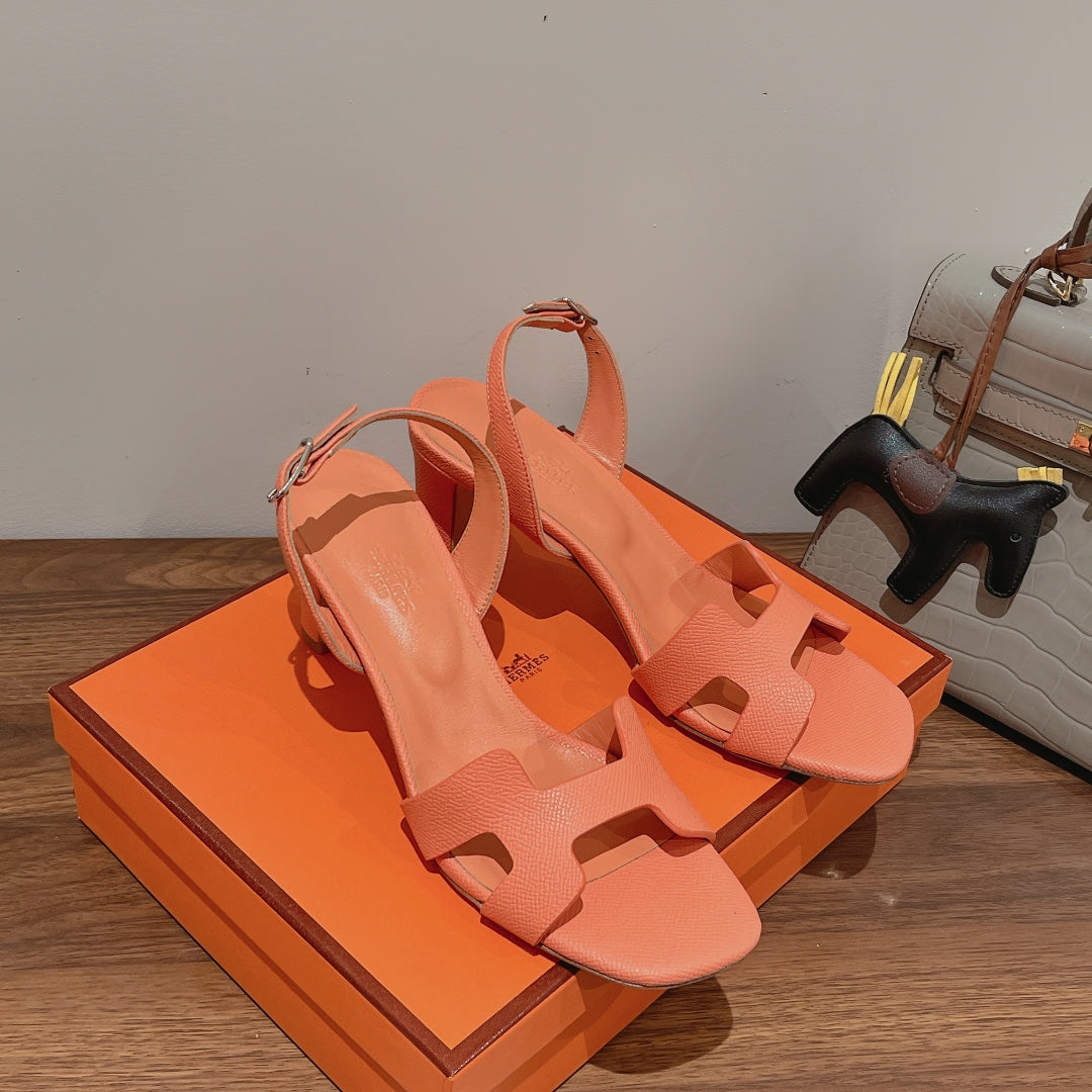 SLINGBACK SANDAL ETERNITE 75 CANTALOUPE LAMBSKIN