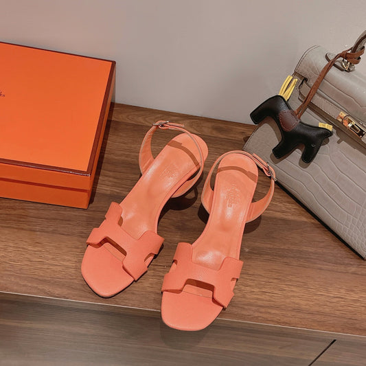 SLINGBACK SANDAL ETERNITE 75 CANTALOUPE LAMBSKIN