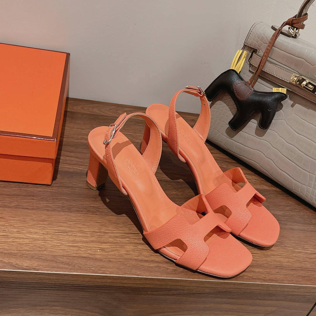 SLINGBACK SANDAL ETERNITE 75 CANTALOUPE LAMBSKIN