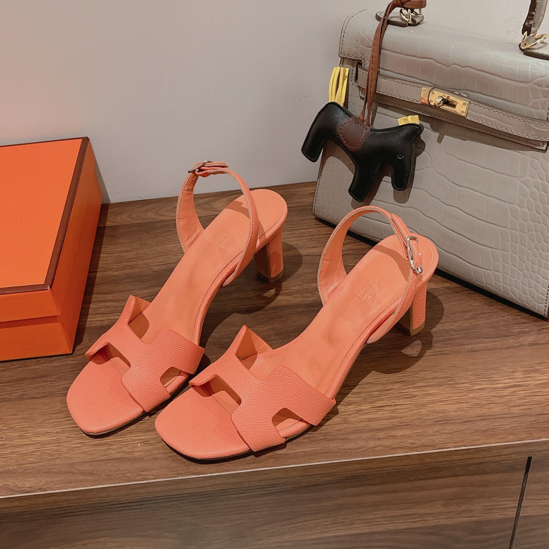 SLINGBACK SANDAL ETERNITE 75 CANTALOUPE LAMBSKIN