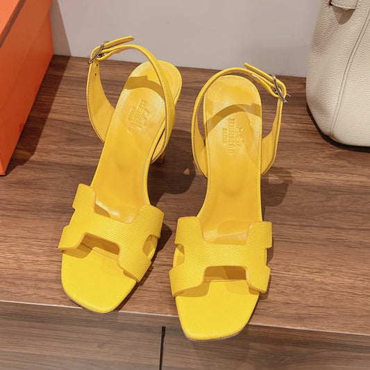 SLINGBACK SANDAL ETERNITE 105 YELLOW LAMBSKIN