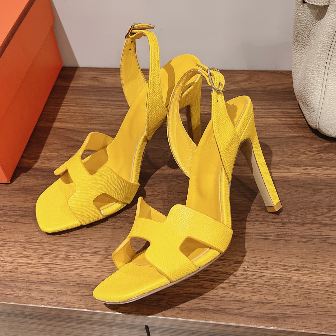 SLINGBACK SANDAL ETERNITE 105 YELLOW LAMBSKIN