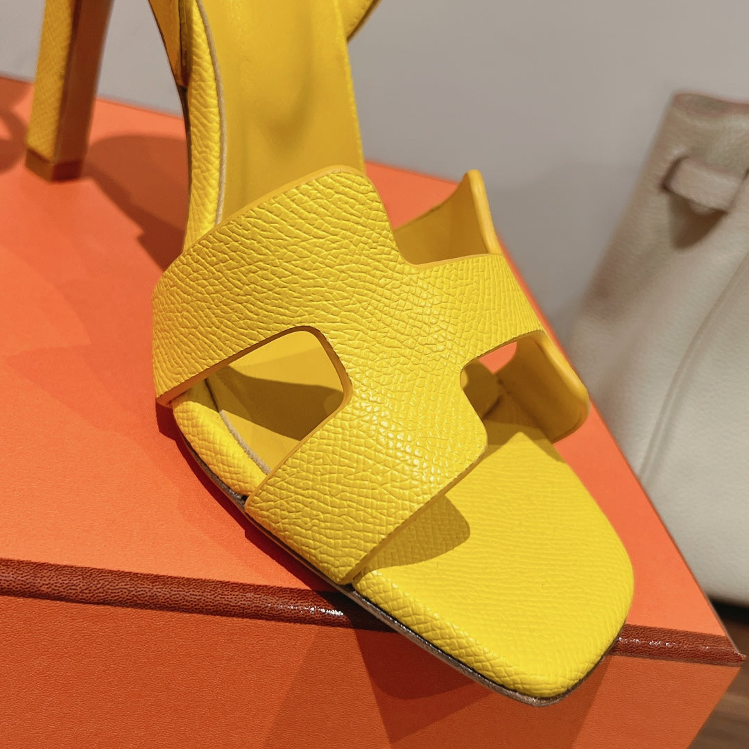 SLINGBACK SANDAL ETERNITE 105 YELLOW LAMBSKIN