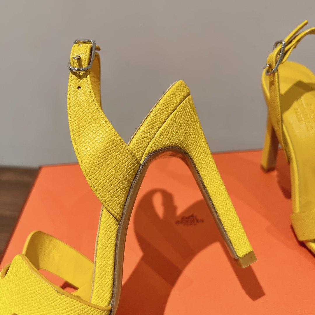 SLINGBACK SANDAL ETERNITE 105 YELLOW LAMBSKIN