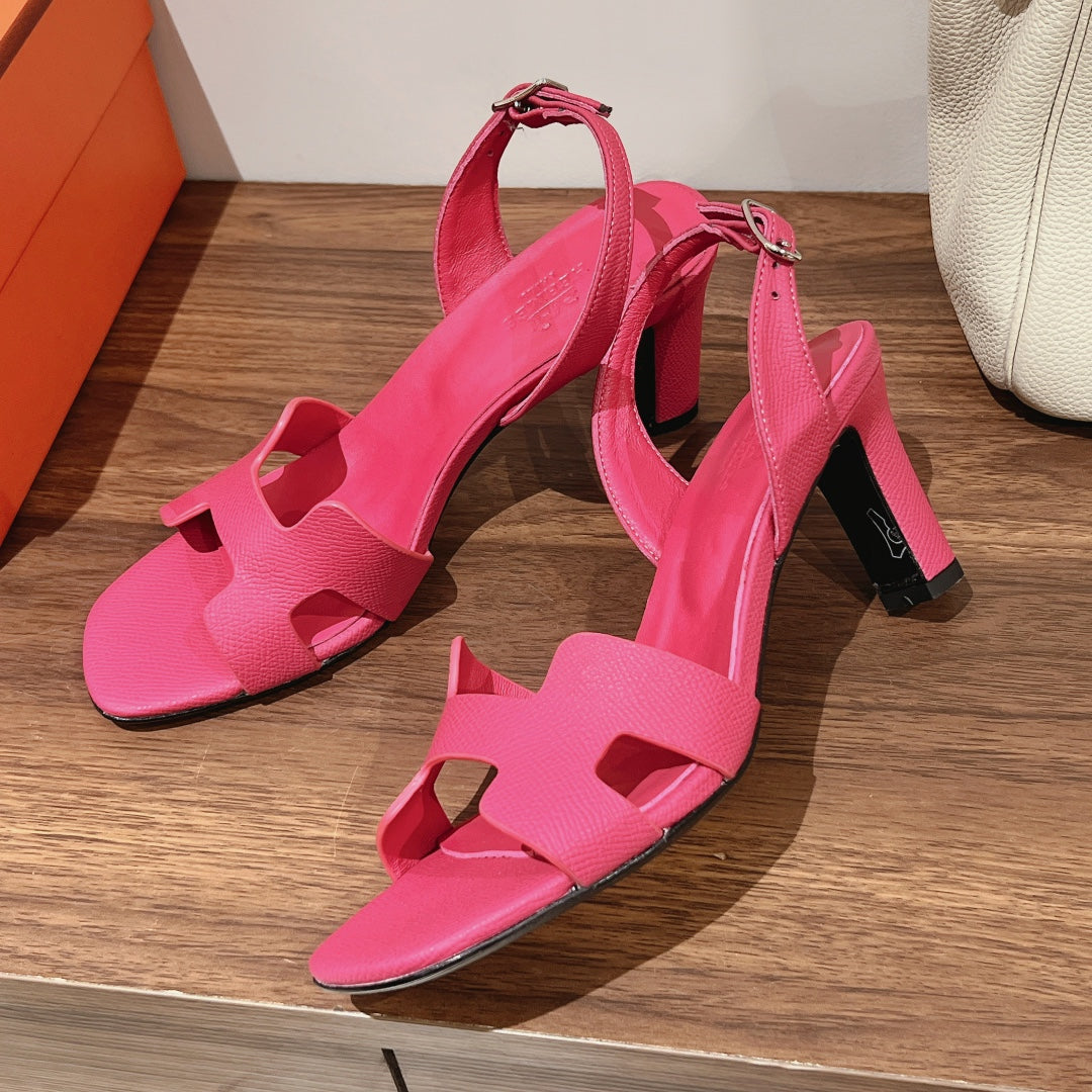 SLINGBACK SANDAL ETERNITE 75 BRIGHT PINK LAMBSKIN