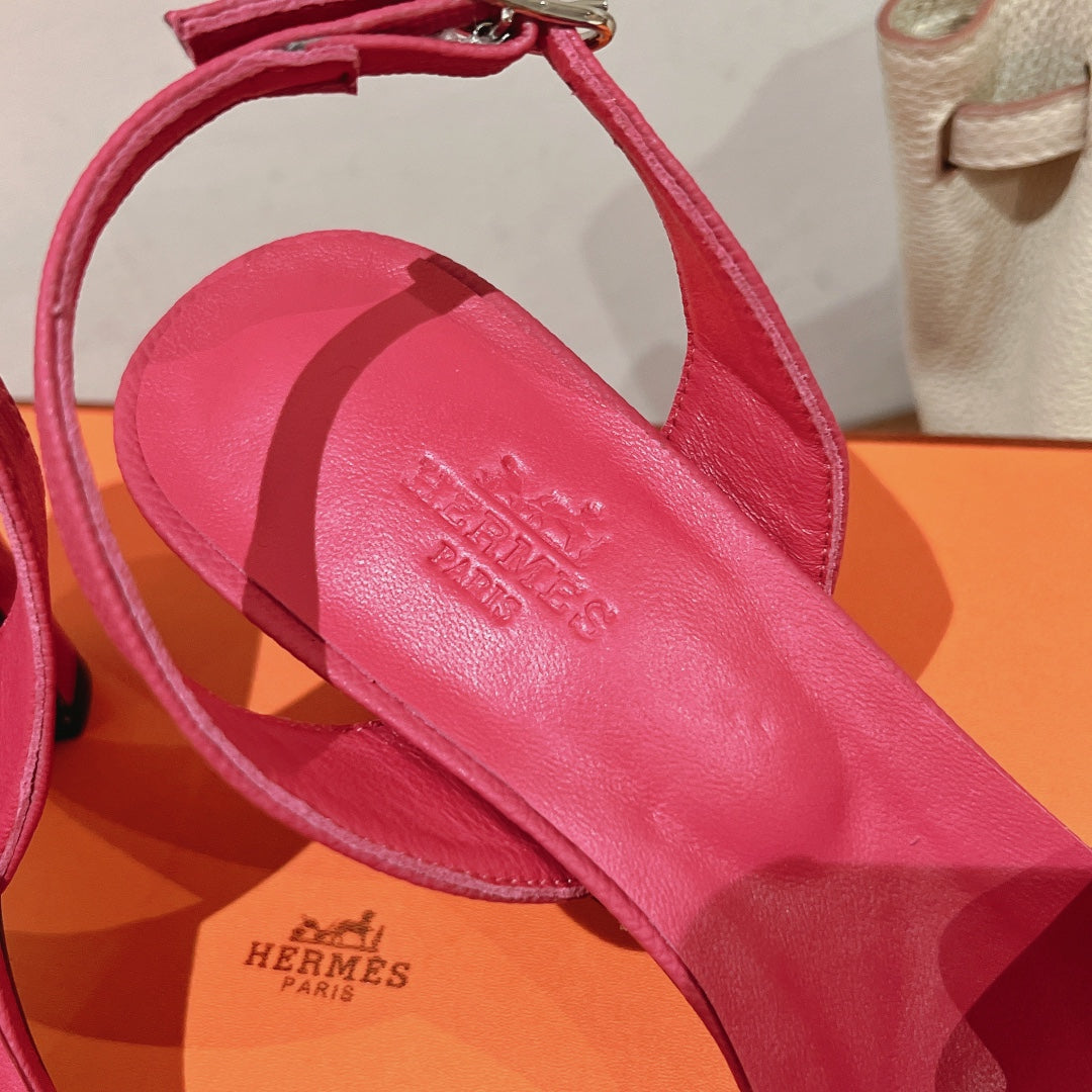 SLINGBACK SANDAL ETERNITE 75 BRIGHT PINK LAMBSKIN