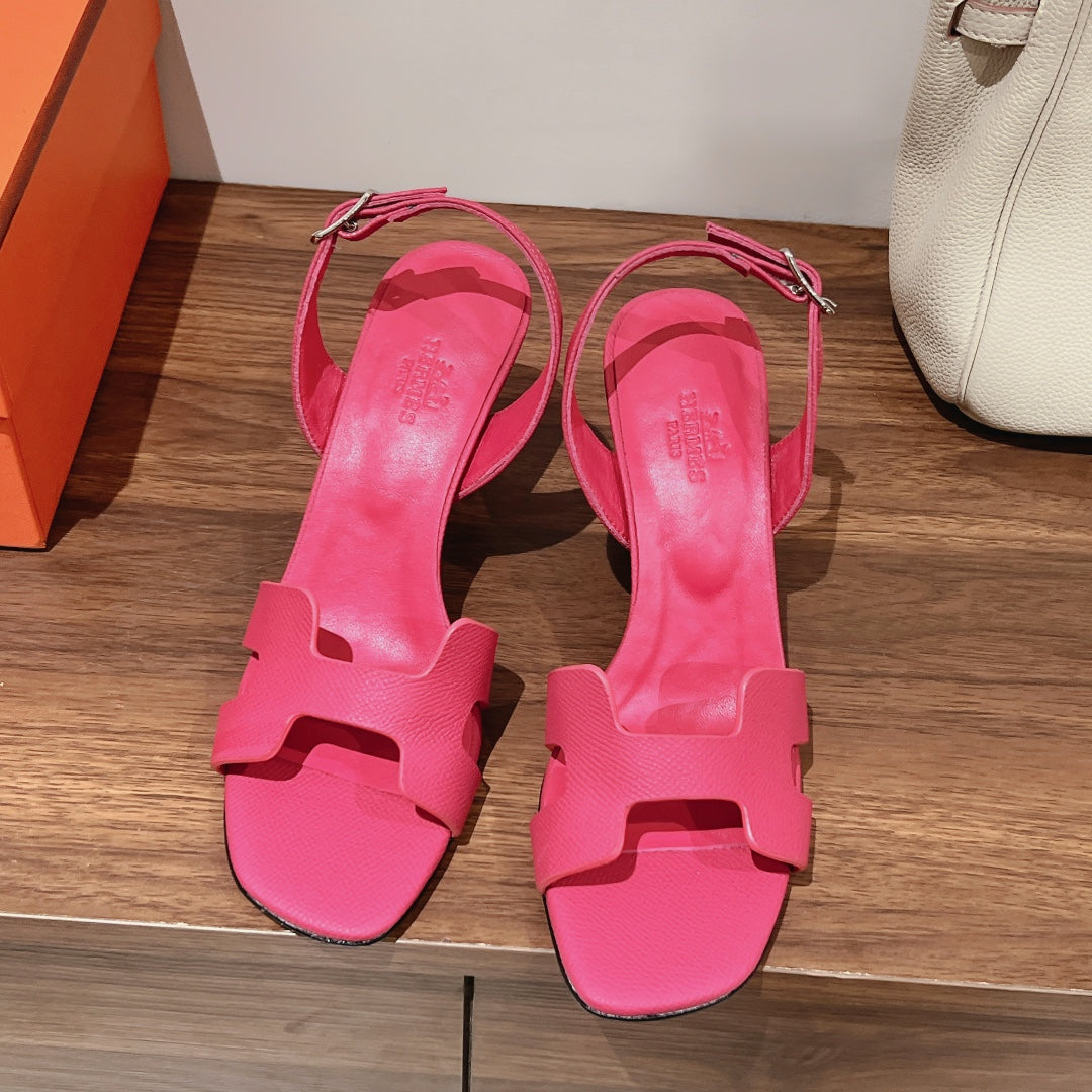 SLINGBACK SANDAL ETERNITE 75 BRIGHT PINK LAMBSKIN