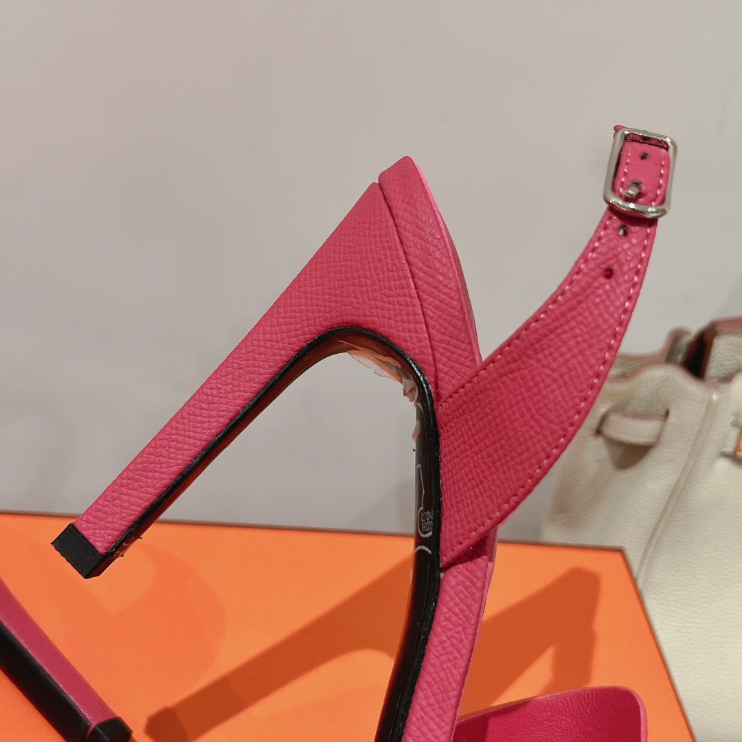 SLINGBACK SANDAL ETERNITE 105 BRIGHT PINK LAMBSKIN