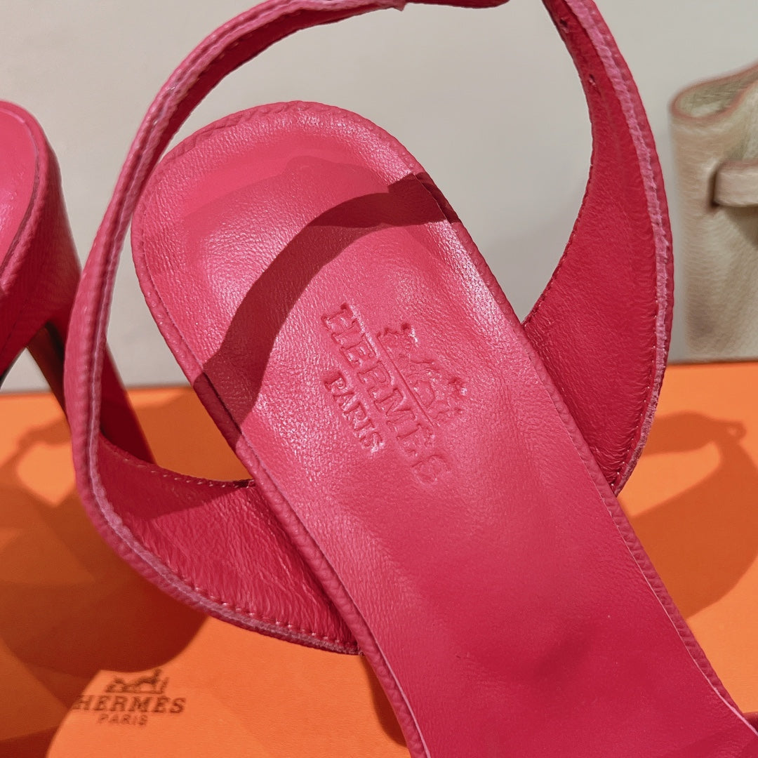 SLINGBACK SANDAL ETERNITE 105 BRIGHT PINK LAMBSKIN