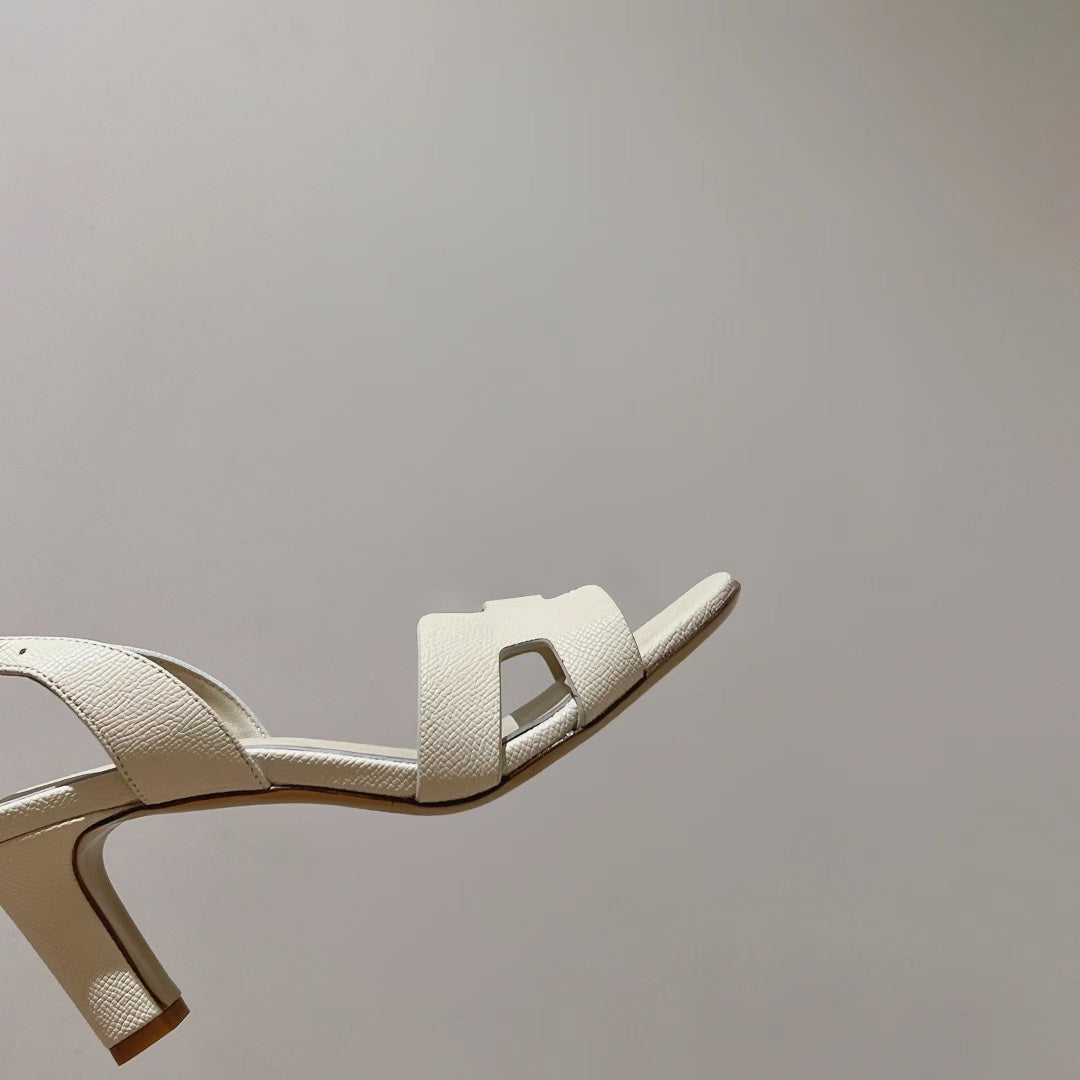 SLINGBACK SANDAL ETERNITE 75 CREAMY WHITE LAMBSKIN