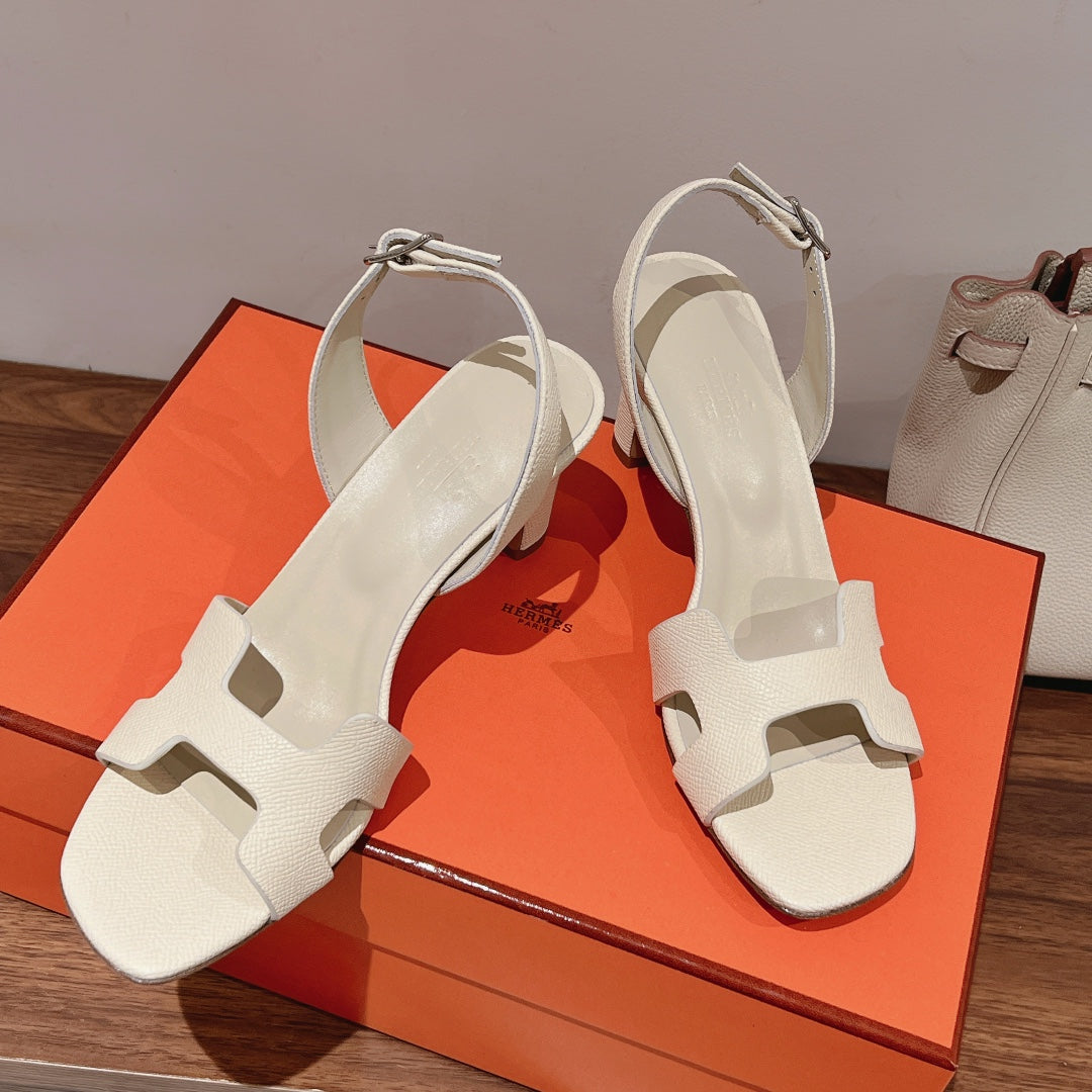 SLINGBACK SANDAL ETERNITE 75 CREAMY WHITE LAMBSKIN