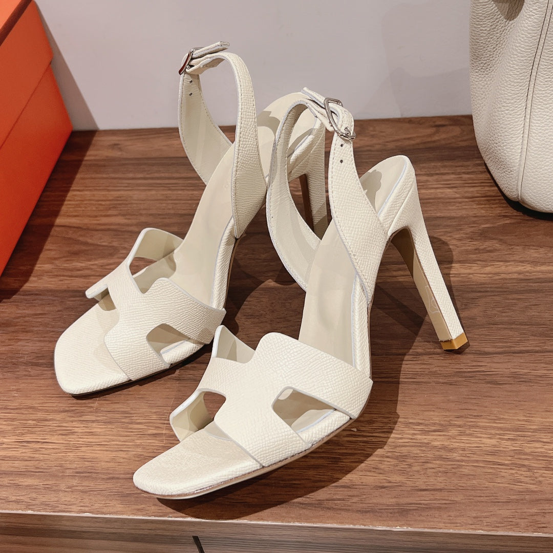 SLINGBACK SANDAL ETERNITE 105 WHITE LAMBSKIN