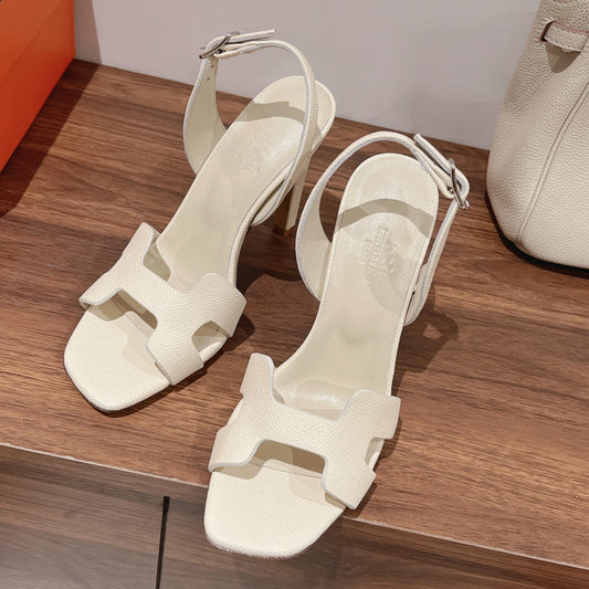 SLINGBACK SANDAL ETERNITE 105 WHITE LAMBSKIN