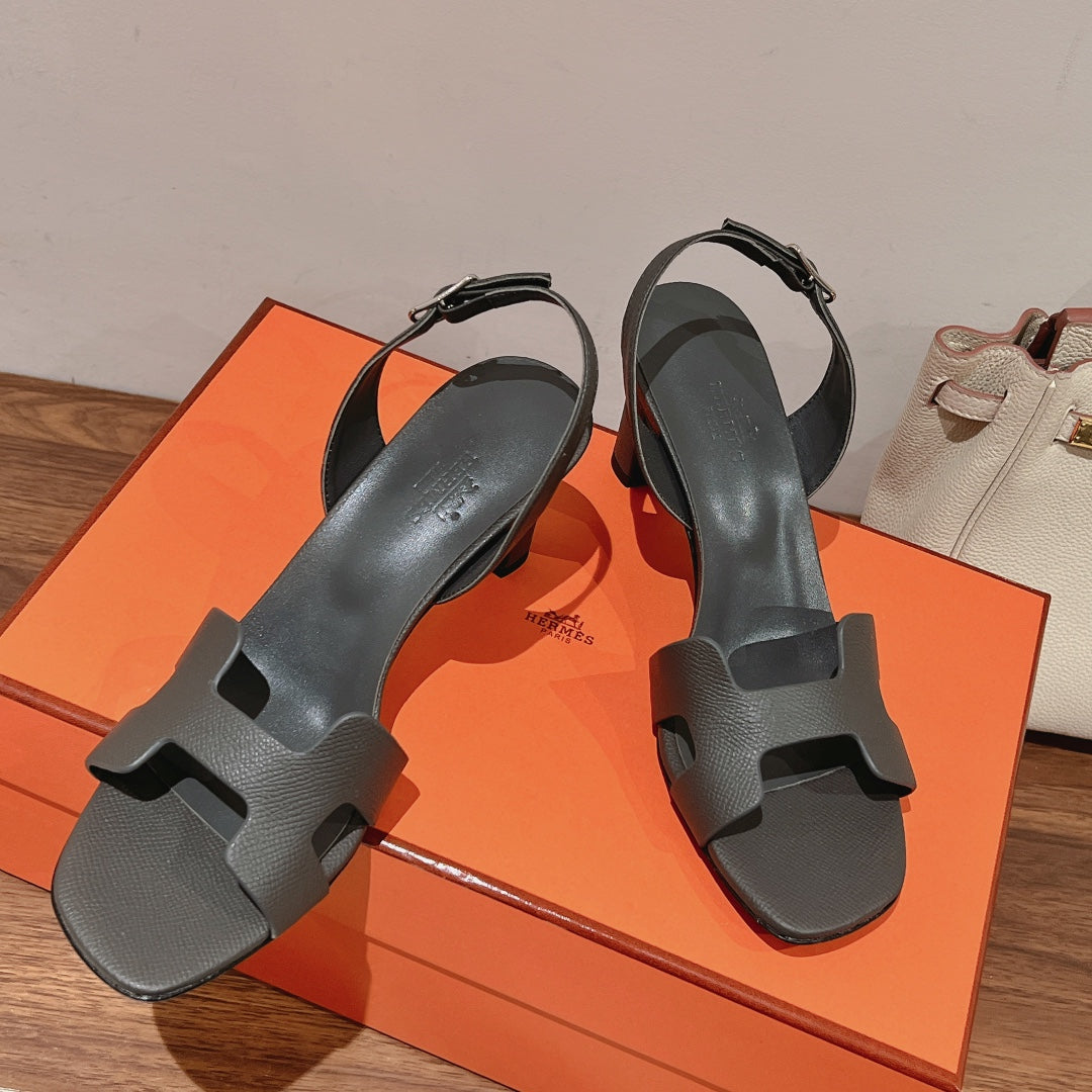 SLINGBACK SANDAL ETERNITE 75 FOSSIL LAMBSKIN