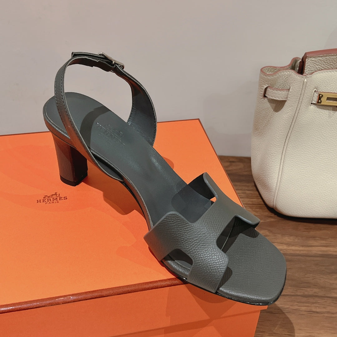 SLINGBACK SANDAL ETERNITE 75 FOSSIL LAMBSKIN