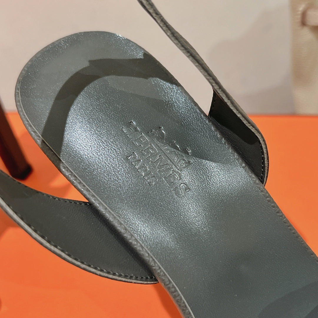 SLINGBACK SANDAL ETERNITE 105 FOSSIL LAMBSKIN