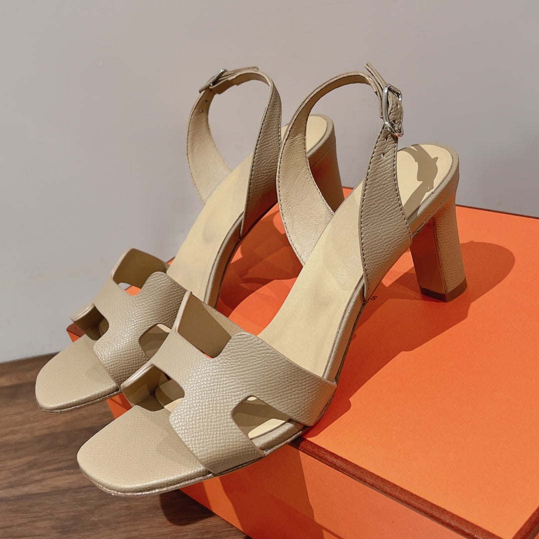 SLINGBACK SANDAL ETERNITE 75 BEIGE LAMBSKIN