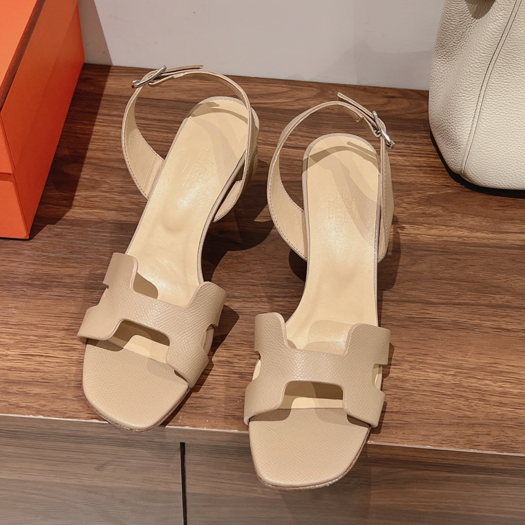 SLINGBACK SANDAL ETERNITE 75 BEIGE LAMBSKIN