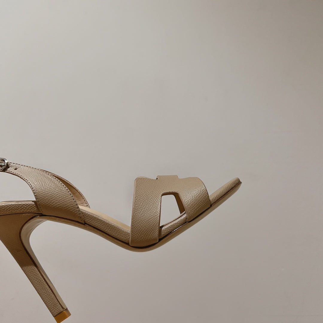 SLINGBACK SANDAL ETERNITE 105 BEIGE LAMBSKIN