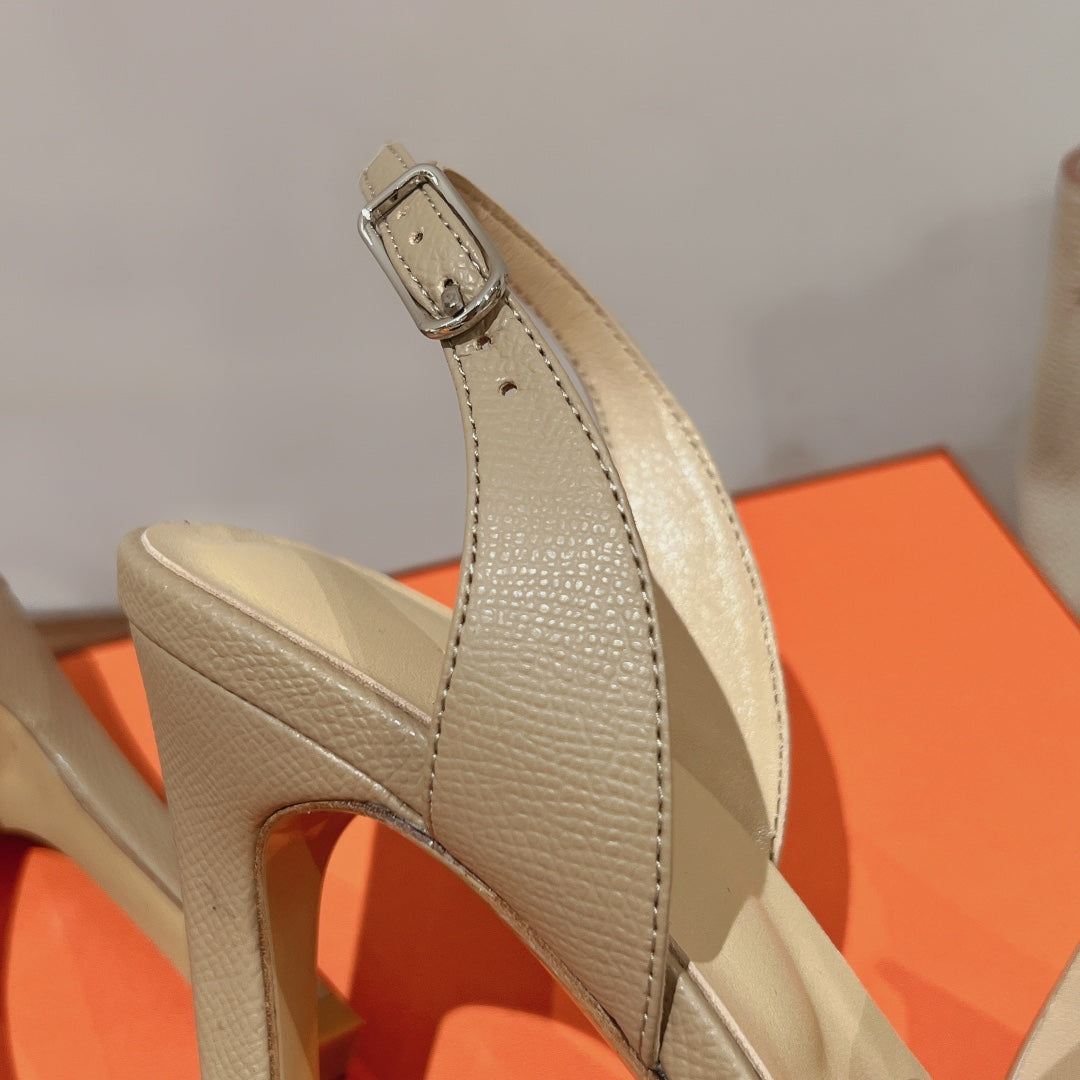 SLINGBACK SANDAL ETERNITE 105 BEIGE LAMBSKIN