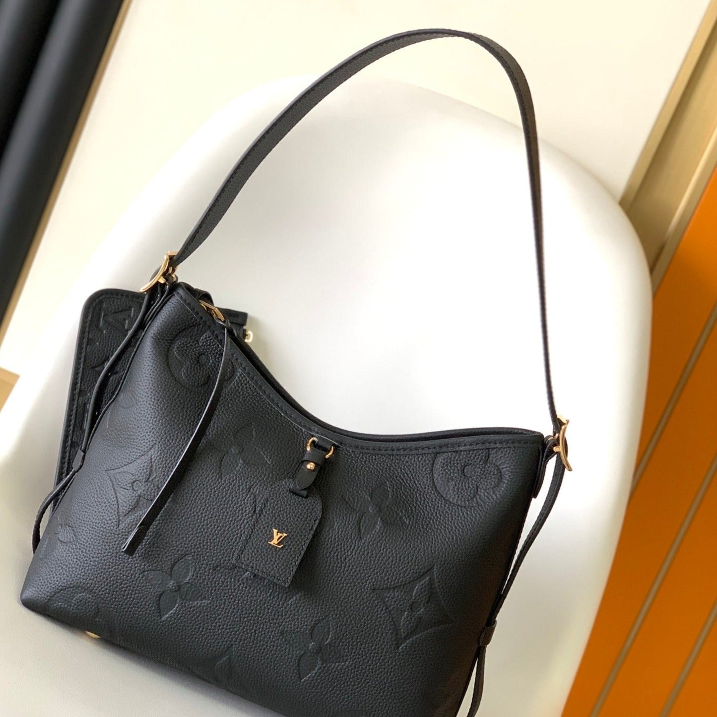 CARRYALL PM 29 BLACK MONOGRAM GRAINED COWHIDE LEATHER