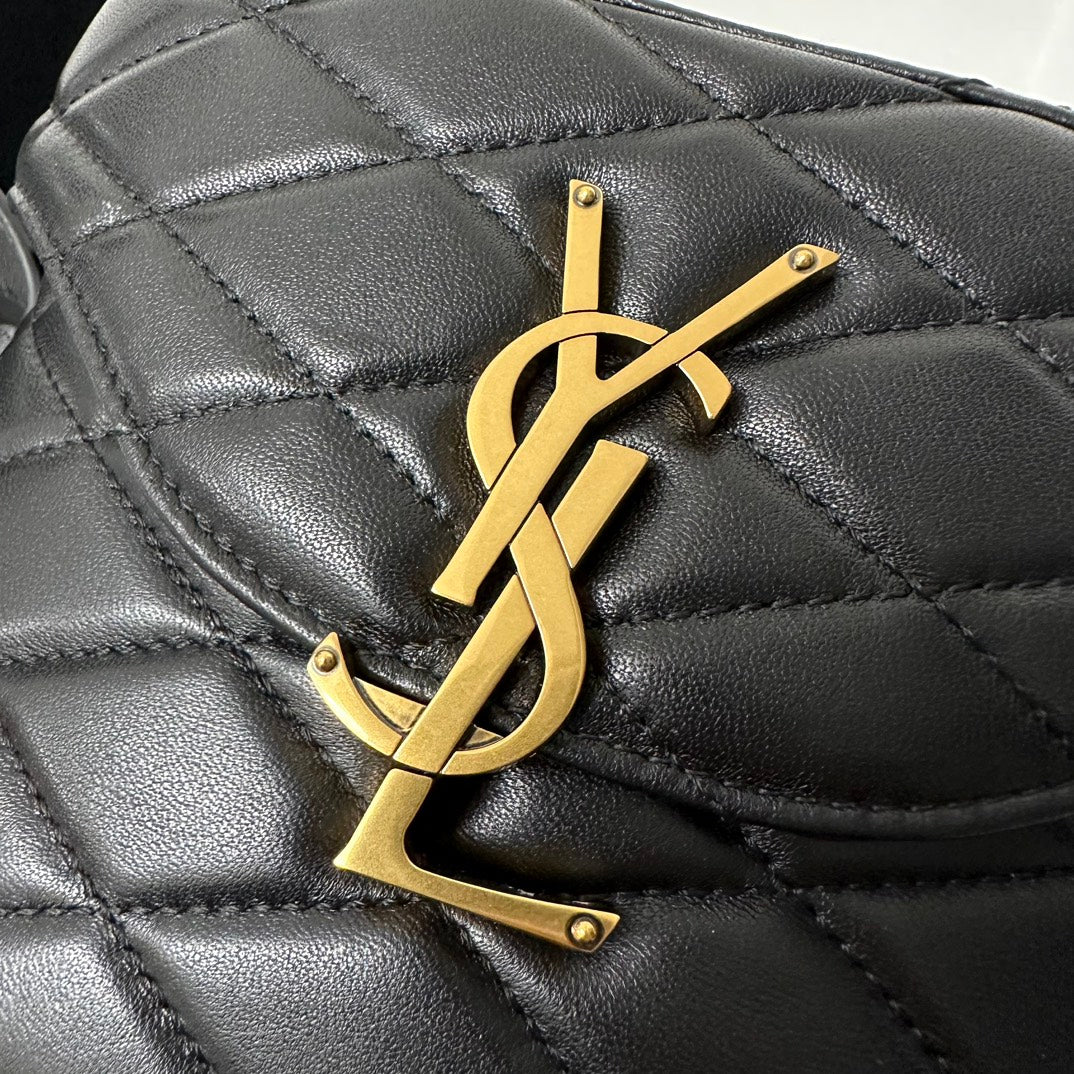 SL June Box Bag In Quilted Black Lambskin Ghw