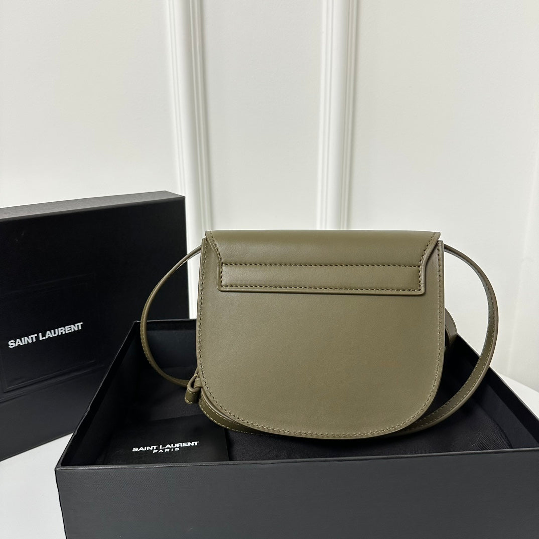 SL Kaia Small Satchel in green smooth leather