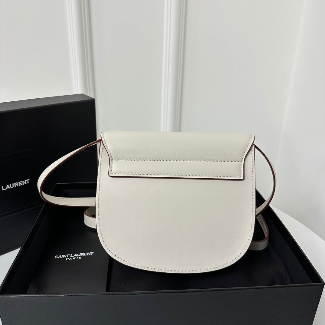 SL Kaia Small Satchel in white smooth leather