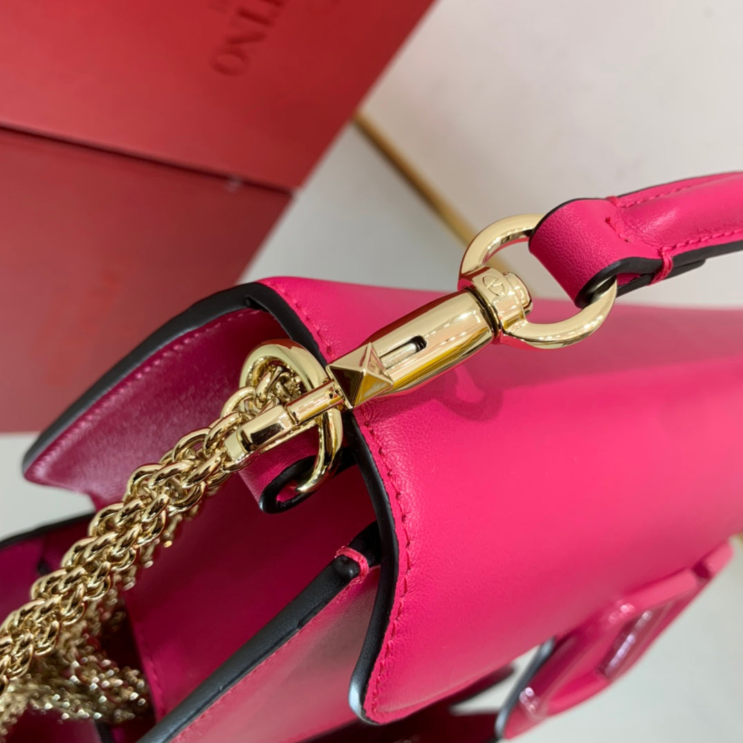 valenti loco 27 rose red calfskin