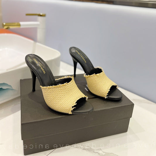 SL GOLDIE MULES YELLOW BRAIDED ROPE