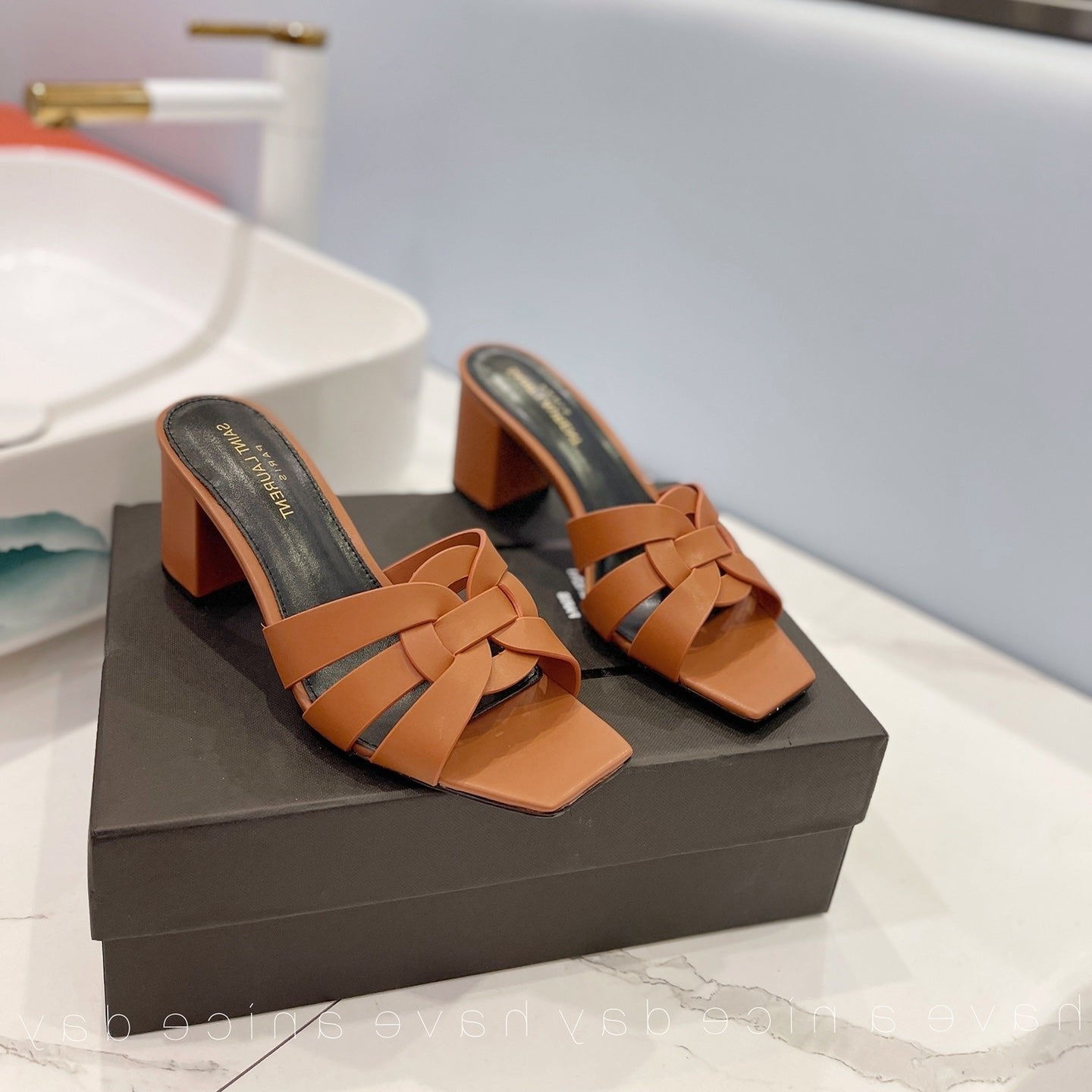 SL TRIBUTE MULES COPPER CALFSKIN