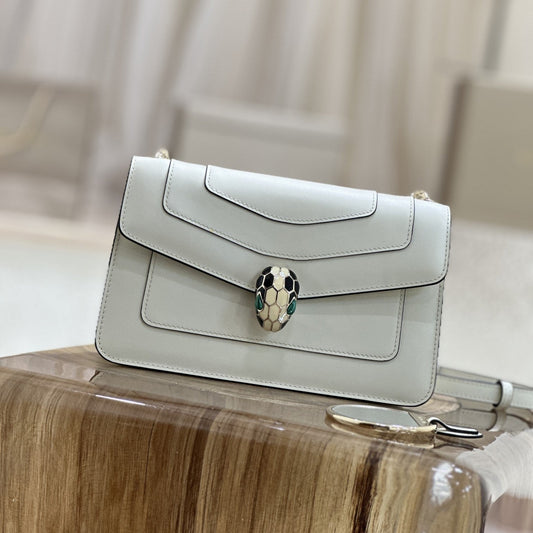 SERPENT FOREVER CROSSBODY 22CM WHITE CALFSKIN 1 COMPARTMENT