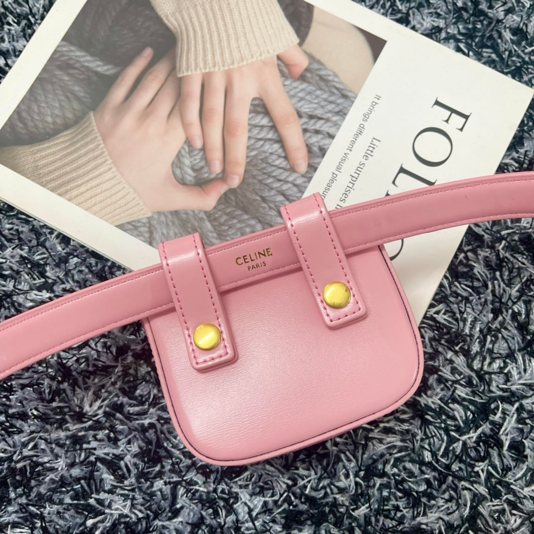 MINI TRIPHOME 11 WAIST BAG PINK PASTEL CALFSKIN