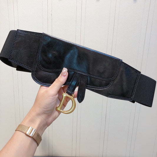 cd saddle belt black lambskin