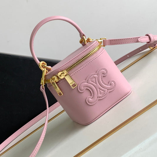 MINI VANITY CASE TRIOMPHE PINK CALFSKIN