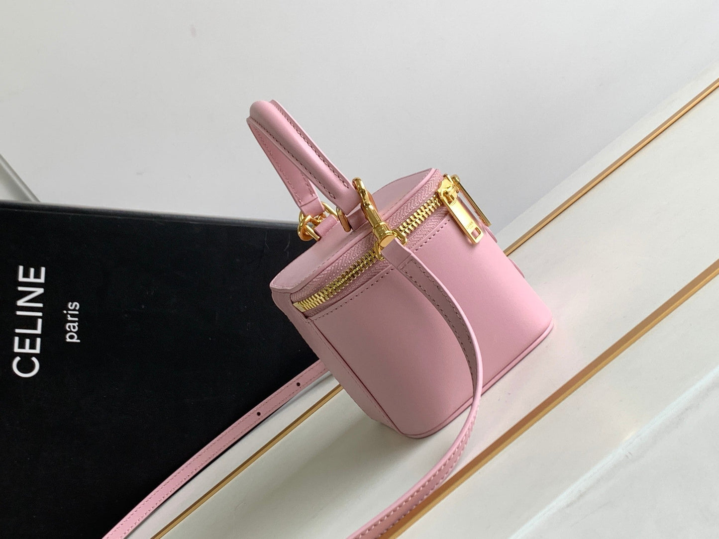 MINI VANITY CASE TRIOMPHE PINK CALFSKIN