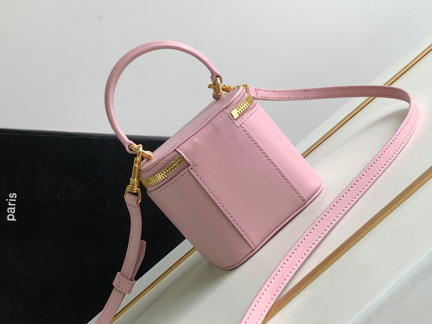 MINI VANITY CASE TRIOMPHE PINK CALFSKIN