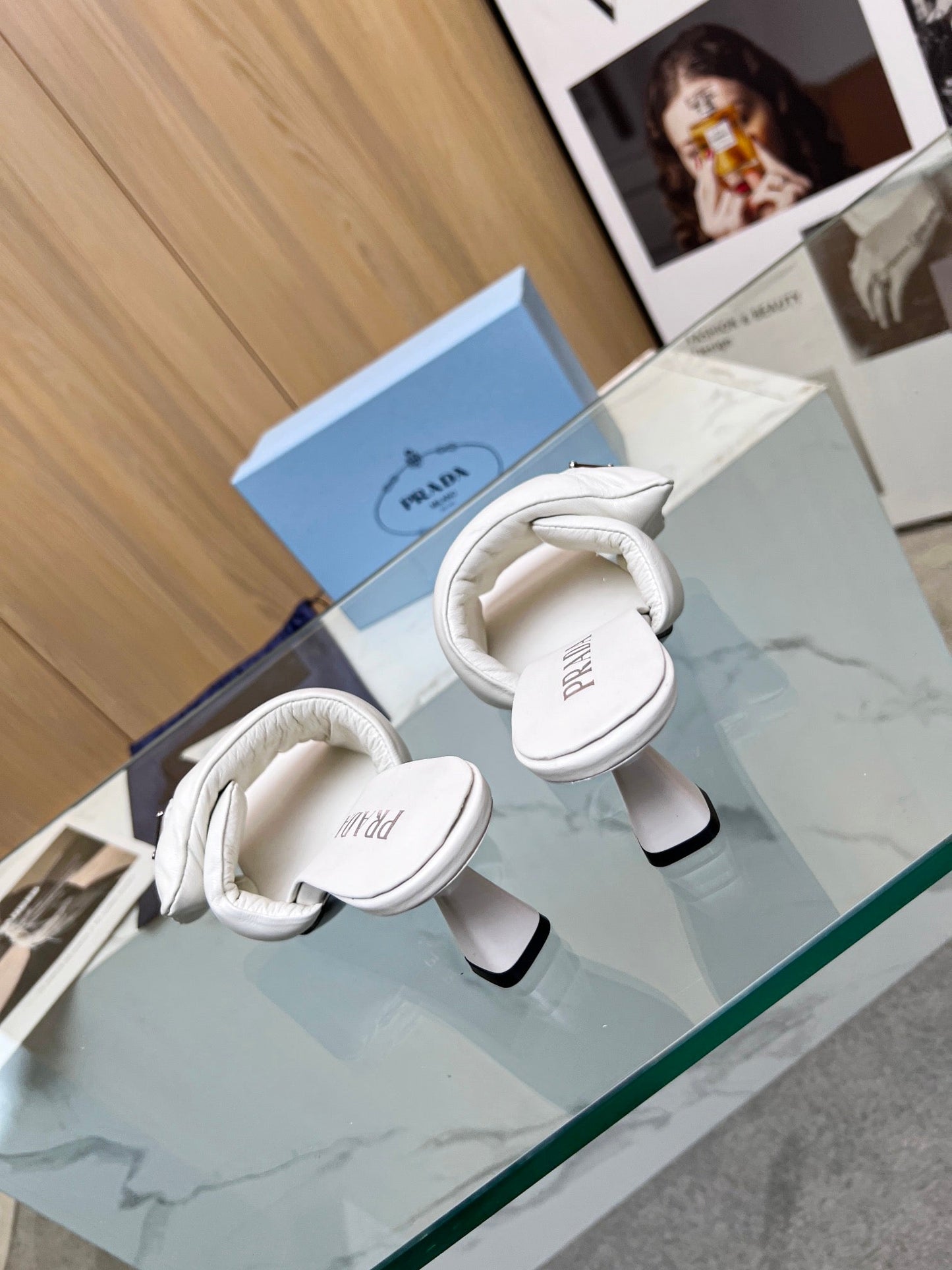 PRA SOFT PADDED NAPPA SANDALS 60 WHITE LAMBSKIN