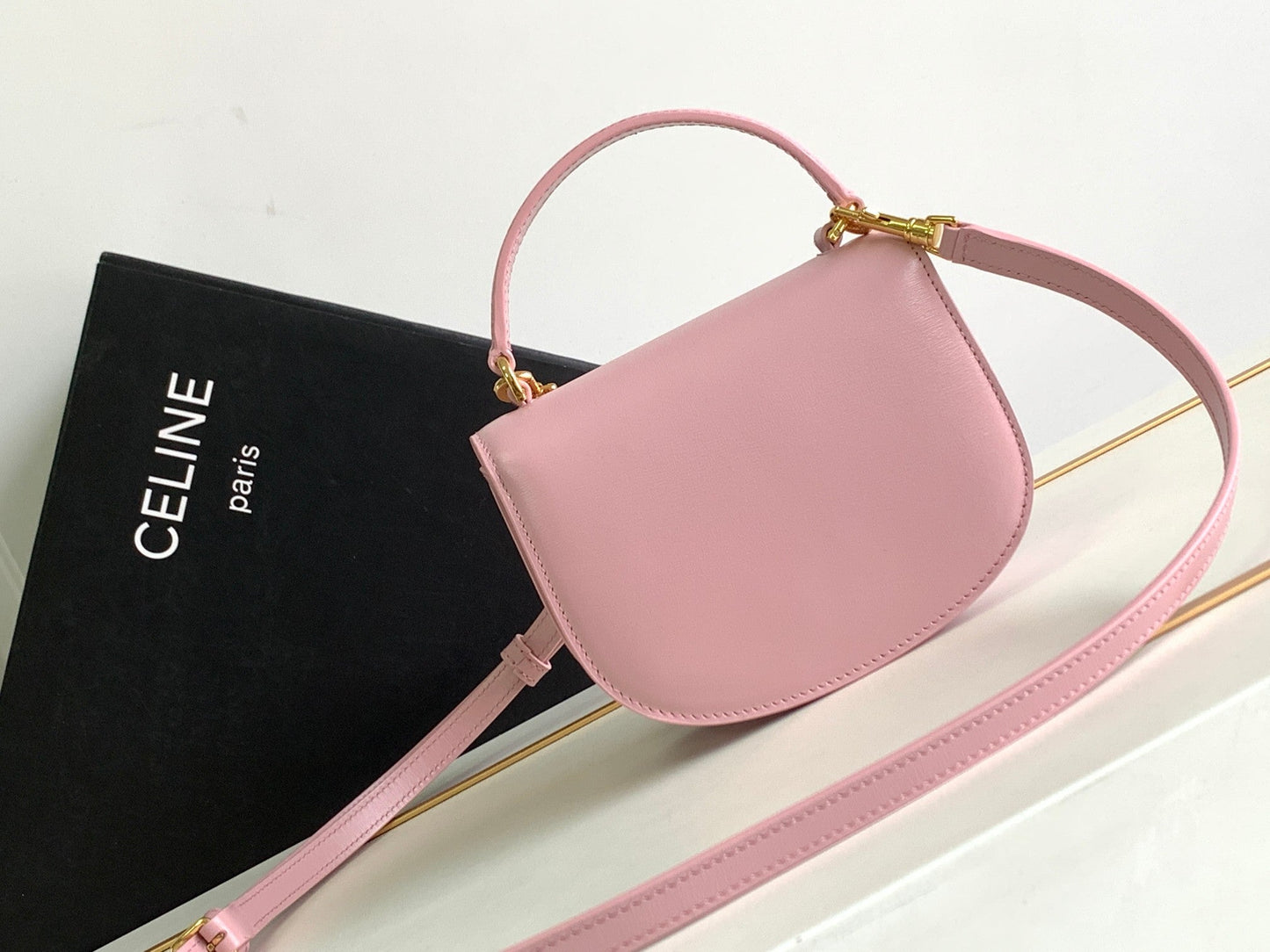 TEEN CHAIN BESACE TRIOMPHE 15.5CM PINK CALFSKIN