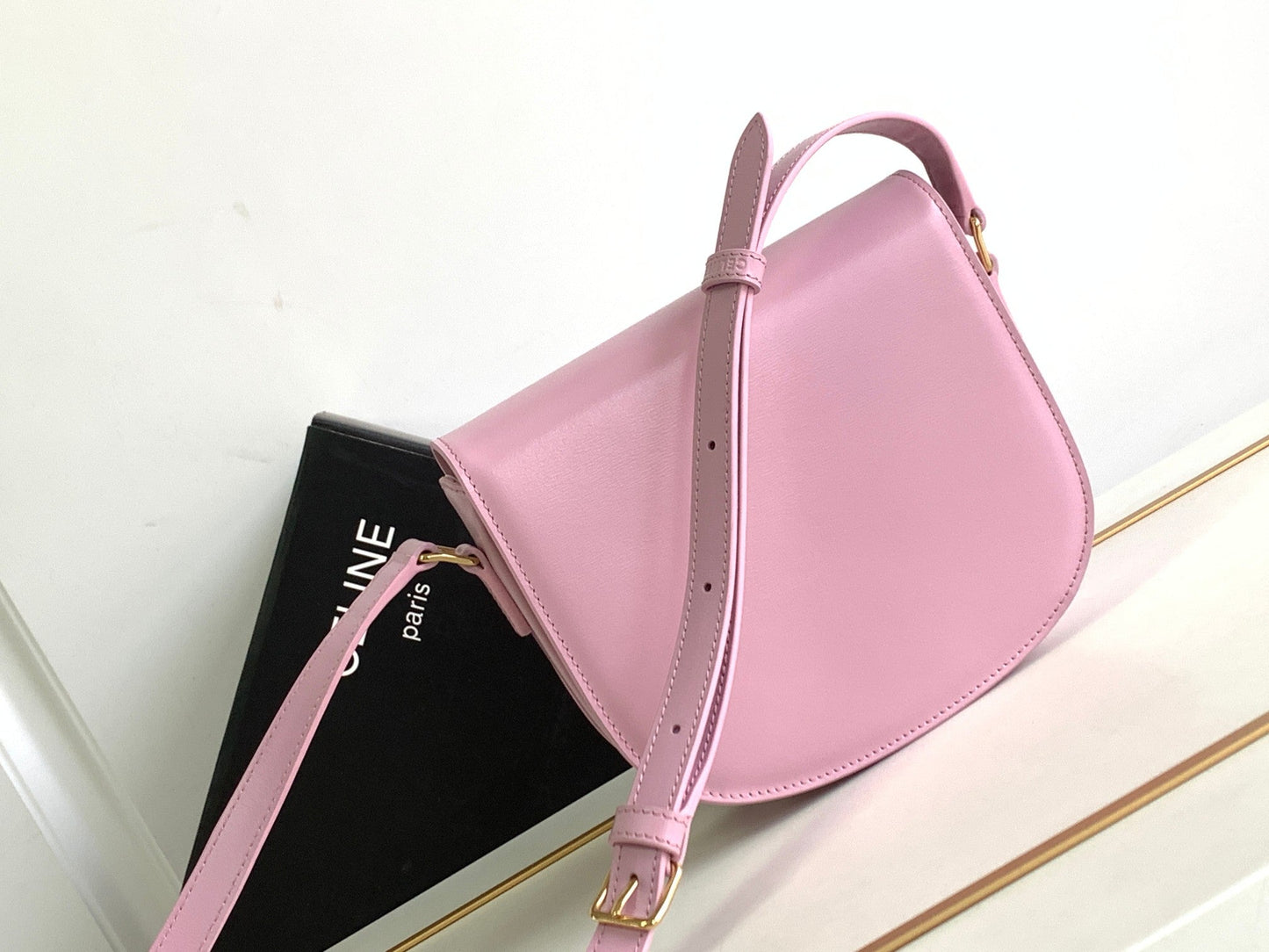 teen besace triomphe 18.5 pink calfskin