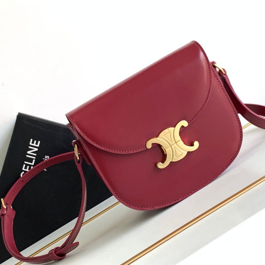 teen besace triomphe 18.5 dark red calfskin